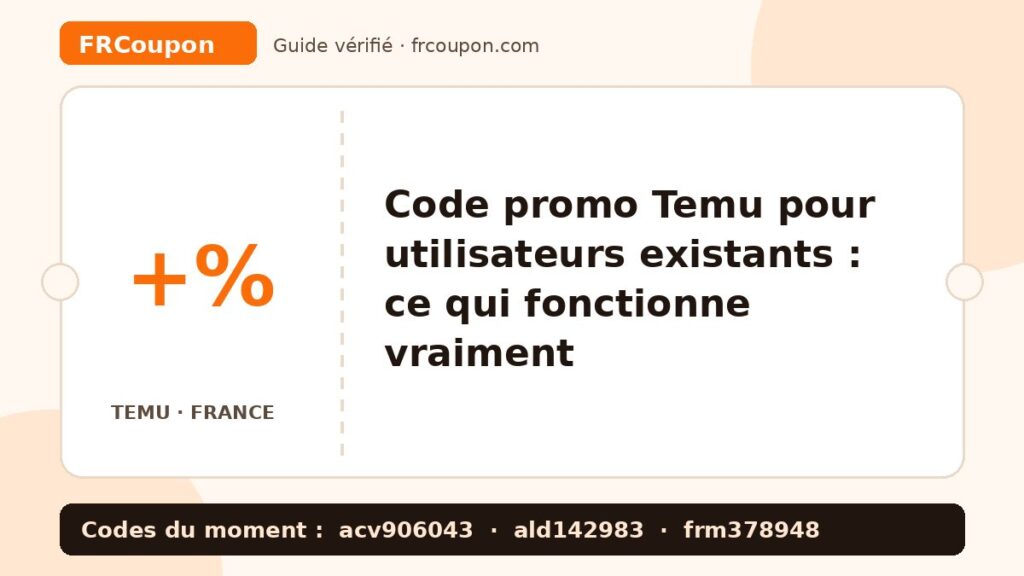 Code promo Temu pour utilisateurs existants : ce qui fonctionne vraiment